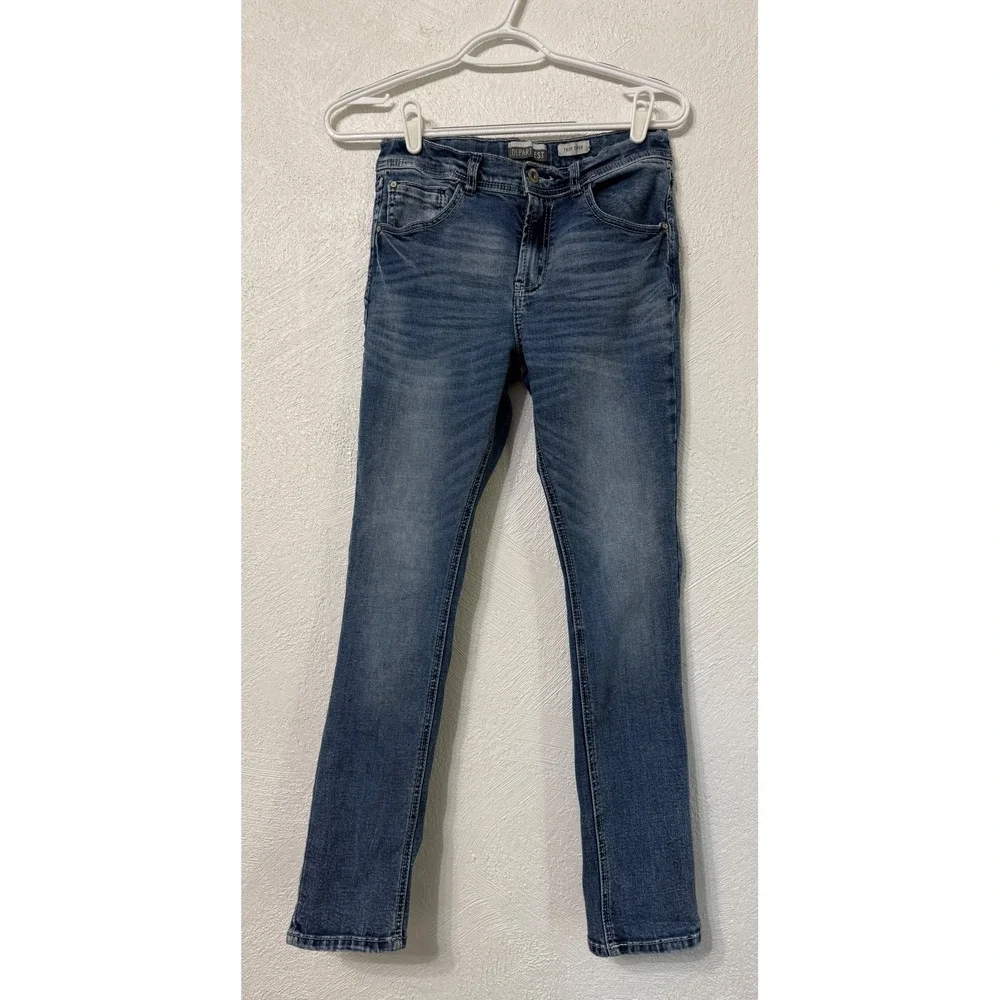 Departwest Tripp Taper Jeans Youth Size 16 Medium Wash Stretch Denim School